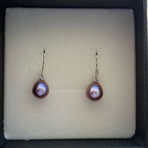 Pink Seedless Pearl Earrings On Sterling Silver